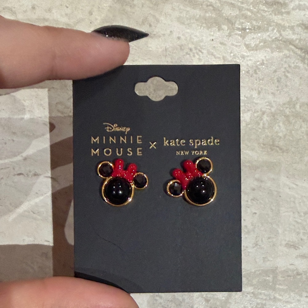 Kate Spade Minnie Mouse Earrings - Black and Red